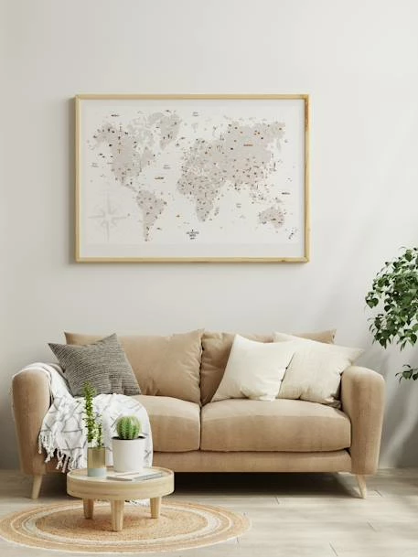 Affiche Carte Du Monde LES PETITES DATES Marron Imprimé - Les Petites Dates – Image 2