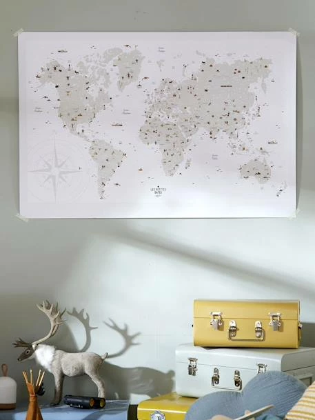 Affiche Carte Du Monde LES PETITES DATES Marron Imprimé - Les Petites Dates – Image 5