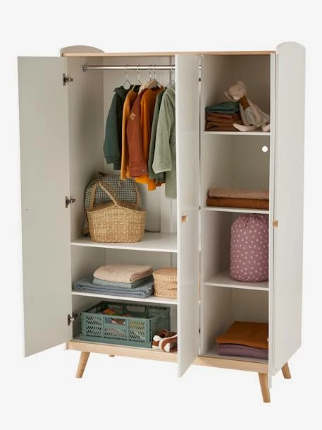 Armoire 3 Portes LIGNE CONFETTI Blanc/bois - Vertbaudet – Image 3