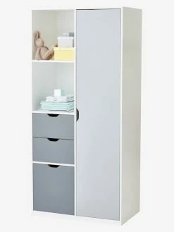 Armoire LIGNE PASSE-PASSE Blanc/gris - Vertbaudet