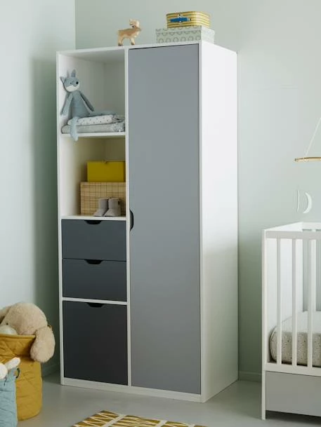 Armoire LIGNE PASSE-PASSE Blanc/gris - Vertbaudet – Image 6