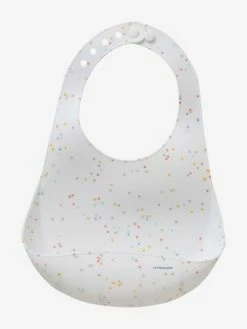 Bavoir Avec Récupérateur En Silicone Blanc Terrazzo - Vertbaudet