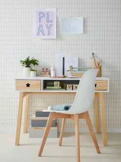 Bureau Enfant LIGNE GRANDE OURSE Blanc / Bois - Vertbaudet