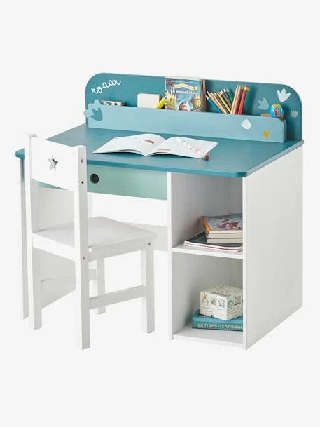 Bureau Maternelle ROAAR Blanc Moyen Uni Avec Decor - Vertbaudet – Image 3