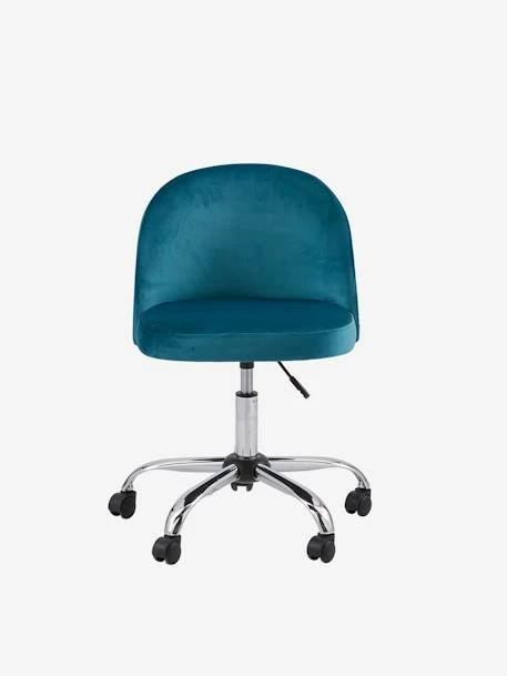 Chaise De Bureau à Roulettes Enfant En Velours Bleu/vert - Vertbaudet – Image 2