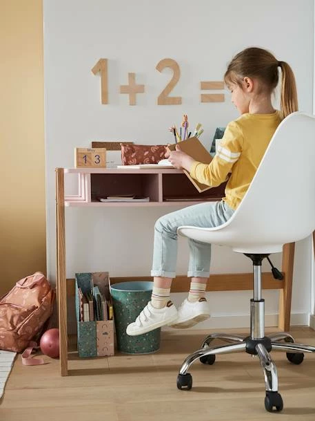 Chaise De Bureau Enfant à Roulettes Rose - Vertbaudet – Image 4