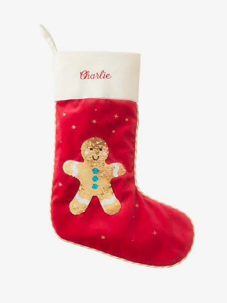 Chaussette De Noël à Sequins Réversibles Mr Biscuit Rouge - Vertbaudet – Image 3