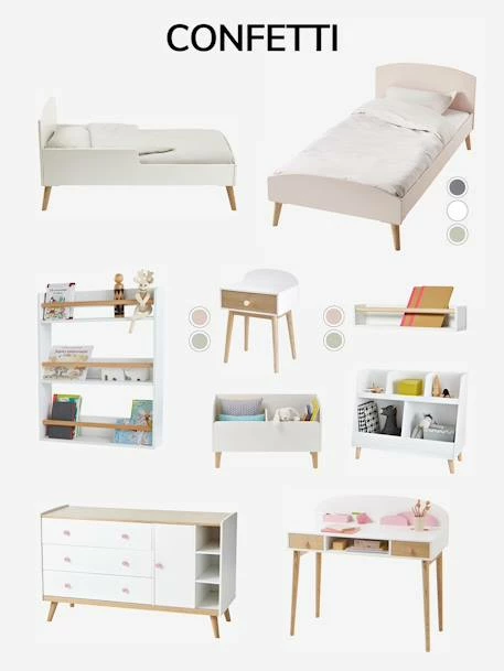 Coffre à Jouets LIGNE CONFETTI Blanc / Bois - Vertbaudet – Image 5