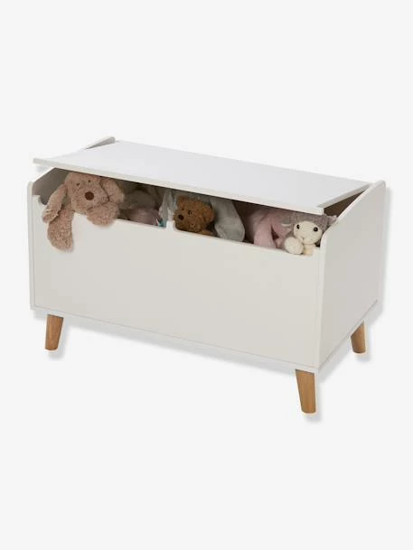Coffre Ă Jouets LIGNE CONFETTI Blanc / Bois - Vertbaudet