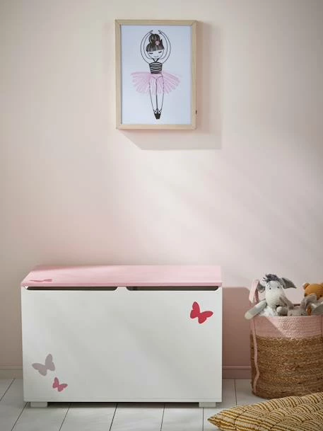 Coffre à Jouets LIGNE ENVOLEE Blanc/rose - Vertbaudet – Image 5