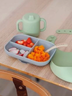 Coffret Repas Les Essentiels 4 Pièces BEABA En Silicone Vert Sauge - Beaba