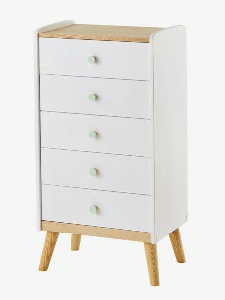 Commode Semainier Avec Poignées Personnalisables LIGNE CONFETTI Blanc - Vertbaudet