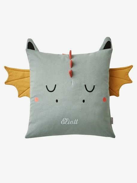 Coussin Dragon Gris Vert - Vertbaudet