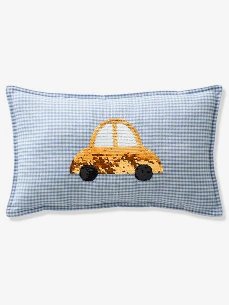 Coussin En Seersucker à Sequins Réversibles EN VOITURE SIMON Bleu - Vertbaudet