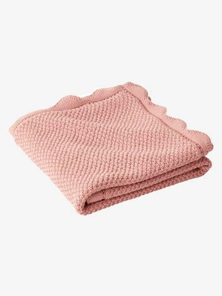 Couverture Bébé Tricot Point De Riz En Coton Rose - Vertbaudet – Image 4