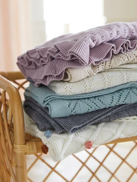 Couverture Tricot HAPPY BOHÈME écru - Vertbaudet – Image 3