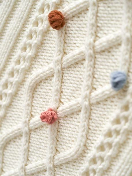 Couverture Tricot HAPPY BOHÈME écru - Vertbaudet – Image 4