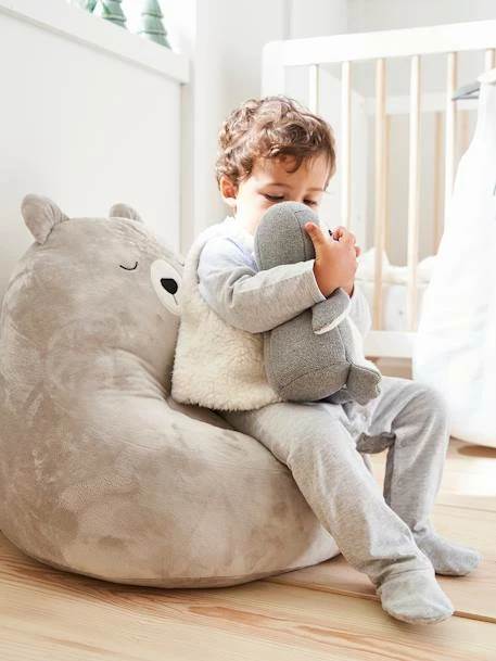 Fauteuil Ours Fausse Fourrure Gris Clair - Vertbaudet – Image 3