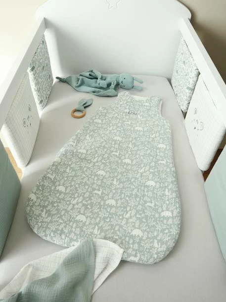 Gigoteuse Sans Manches En Gaze De Coton Personnalisable DANS LES BOIS Oeko-Tex® Vert Sauge - Vertbaudet – Image 2