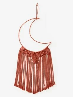 Grand Attrape-rêves Lune En Macramé Terracotta - Vertbaudet