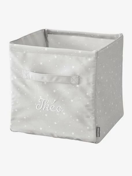 Grand Bac De Rangement En Tissu Personnalisable Gris - Vertbaudet – Image 2