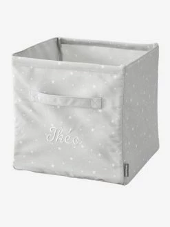 Grand Bac De Rangement En Tissu Personnalisable Gris - Vertbaudet