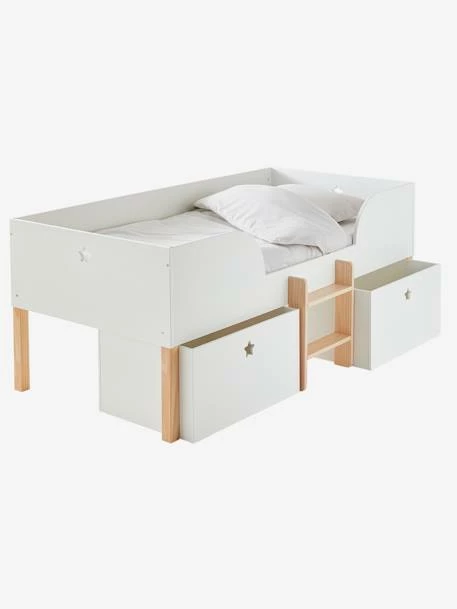 Lit En Hauteur Avec Rangements GRANDE OURSE Blanc / Bois - Vertbaudet – Image 2