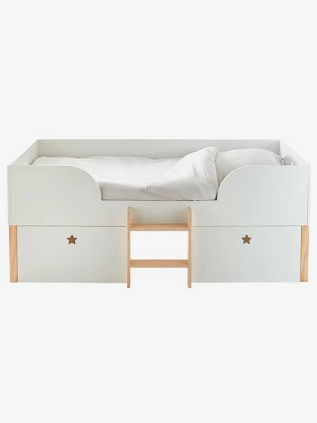 Lit En Hauteur Avec Rangements GRANDE OURSE Blanc / Bois - Vertbaudet – Image 3