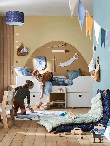 Lit En Hauteur Avec Rangements GRANDE OURSE Blanc / Bois - Vertbaudet – Image 5