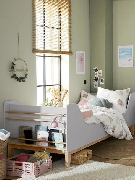 Lit Enfant Avec Rangements Livres Ligne FJORD Gris/bois - Vertbaudet – Image 4