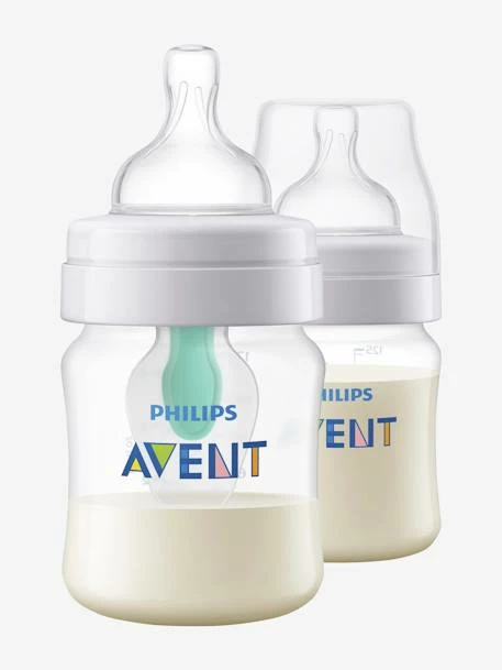Lot De 2 Biberons 125 Ml Philips AVENT Anti-colic Avec Valve AirFree Transparent - Philips Avent