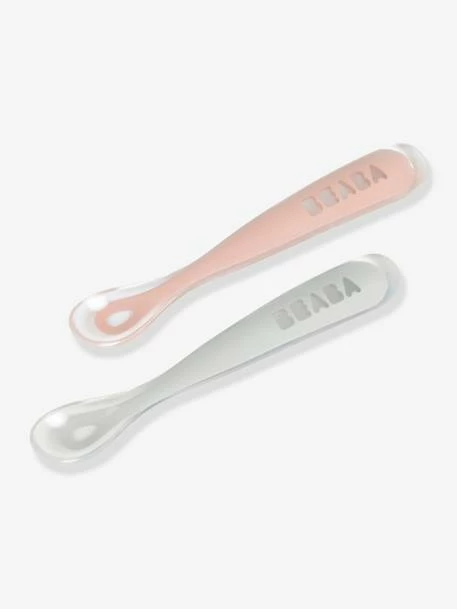 Lot De 2 Cuillères Ergonomiques D'apprentissage + Boîte De Transport BEABA Rose/gris - Beaba – Image 5