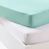 Lot De 2 Draps-housses Bébé En Jersey Extensible Gris + Blanc - Vertbaudet