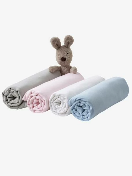 Lot De 2 Draps-housses Bébé En Jersey Uni Blanc Blanc - Vertbaudet – Image 3
