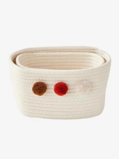 Lot De 2 Paniers En Corde à Pompons Beige - Vertbaudet – Image 3
