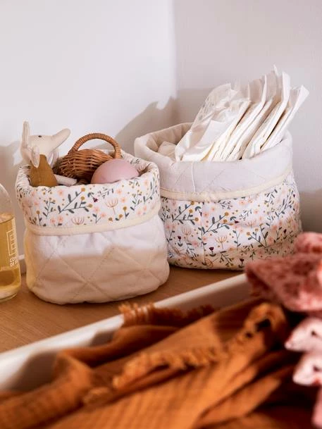 Lot De 2 Paniers Réversibles FLEURETTES Beige - Vertbaudet – Image 3