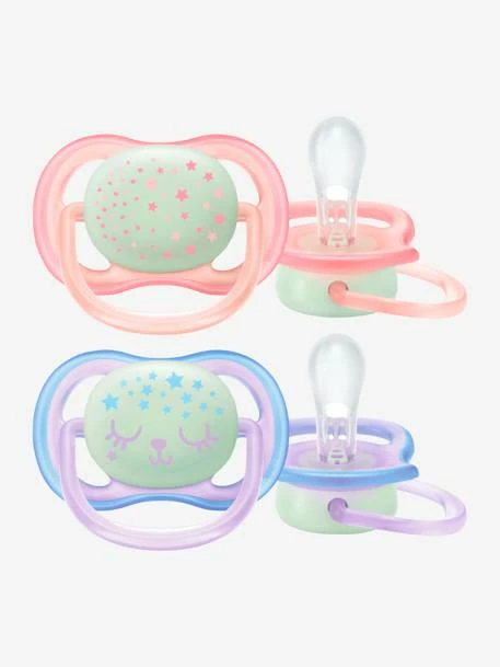 Lot De 2 Sucettes Nuit Ultra Air Night 1er âge Philips AVENT Bleu - Philips Avent