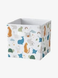 Lot De 3 Bacs De Rangement En Tissu MINI ZOO Bleu Grisé - Vertbaudet -Philips boutique lot de 3 bacs de rangement en tissu mini zoo 2