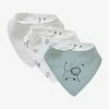 Lot De 3 Bavoirs Bandanas En Gaze De Coton Lot Vert Panda - Vertbaudet