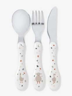 Lot De 3 Couverts 2e âge LÄSSIG Tiny Farmer Mouton/oie Blanc - Lassig