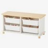 Meuble De Rangement + 4 Bacs LIGNE PTILOU Blanc/bois - Vertbaudet