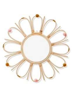 Miroir En Rotin Ă Pompons Sunshine Naturel - Vertbaudet