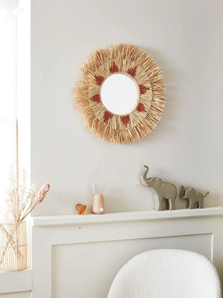Miroir Rond Raphia Beige / Rose - Vertbaudet – Image 3