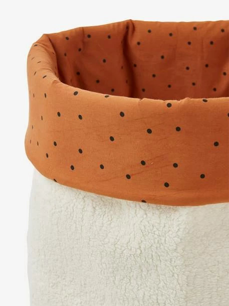 Panier Réversible Fausse Fourrure Bouclette Blanc/caramel Imprimé - Vertbaudet – Image 2