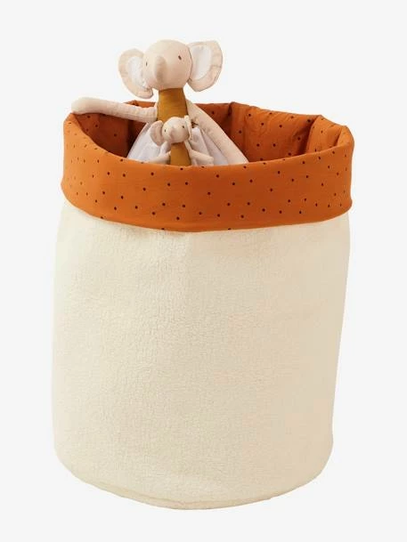 Panier Réversible Fausse Fourrure Bouclette Blanc/caramel Imprimé - Vertbaudet – Image 3