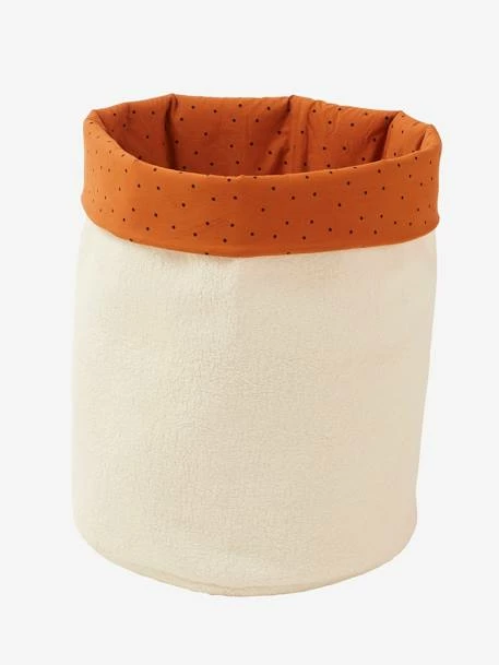 Panier Réversible Fausse Fourrure Bouclette Blanc/caramel Imprimé - Vertbaudet – Image 4