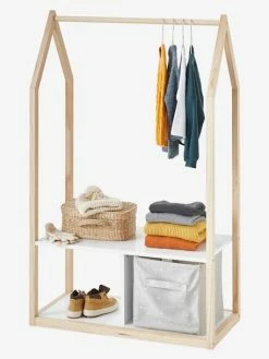 Portant Maison Blanc / Bois - Vertbaudet