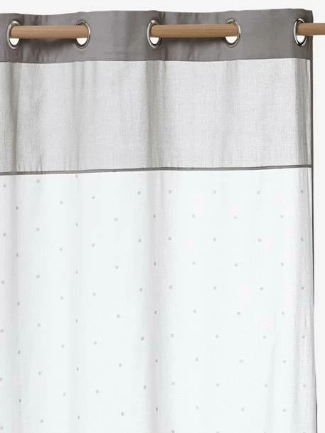 Rideau Voilage étoiles Blanc / Grege - Vertbaudet