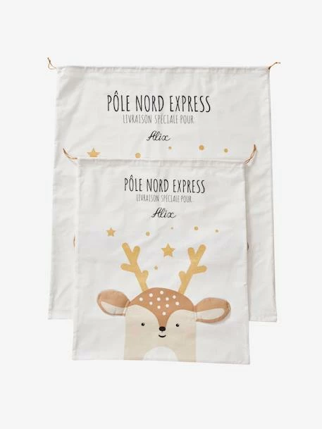 Sac à Jouets Personnalisable Renne Ecru - Vertbaudet – Image 3