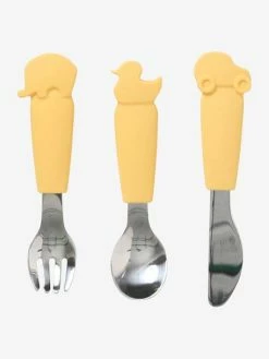 Set Couverts Enfant Silicone Et Inox X3 Sauge - Vertbaudet